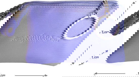 Sleuteletui sleutelhoesje leer met ritsvakje paars arrigo - Arrigo Leather Goods
