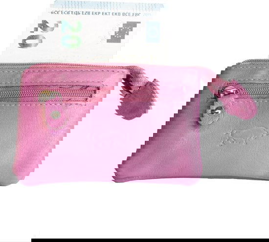 Sleuteletui sleutelhoesje leer met ritsvakje roze arrigo - Arrigo Leather Goods