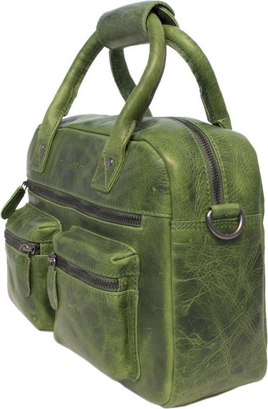 Tas dames lichtgroen leer lederen schoudertas handtas echt leer medium - Arrigo Leather Goods