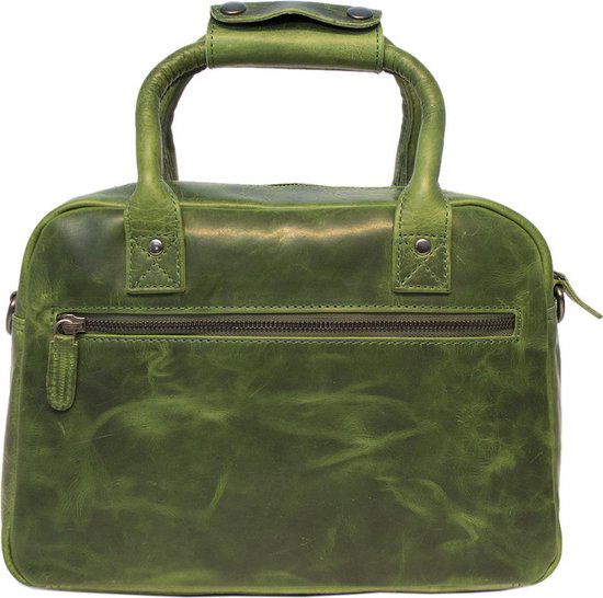 Tas dames lichtgroen leer lederen schoudertas handtas echt leer medium - Arrigo Leather Goods