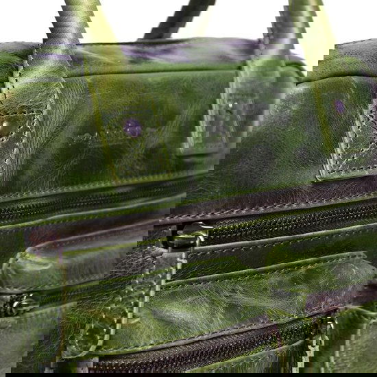 Tas dames lichtgroen leer lederen schoudertas handtas echt leer medium - Arrigo Leather Goods