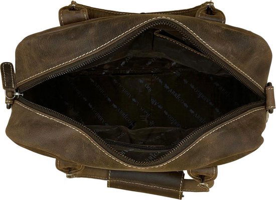 Tas dames met korte en een langhengsel lichtbruin leer met - Arrigo.nl