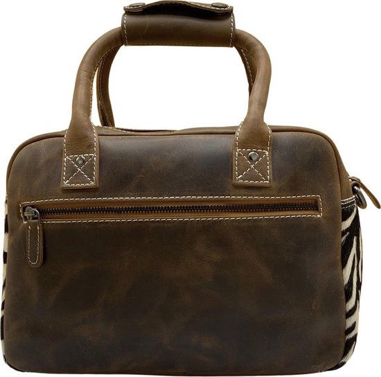 Tas dames met korte en een langhengsel lichtbruin leer met - Arrigo.nl