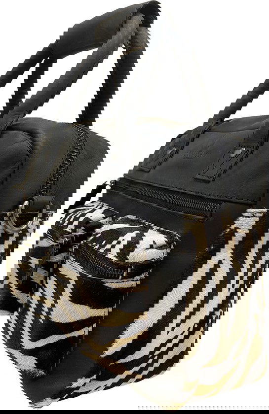 Tas dames met korte en een langhengsel zwart leer met - Arrigo Leather Goods