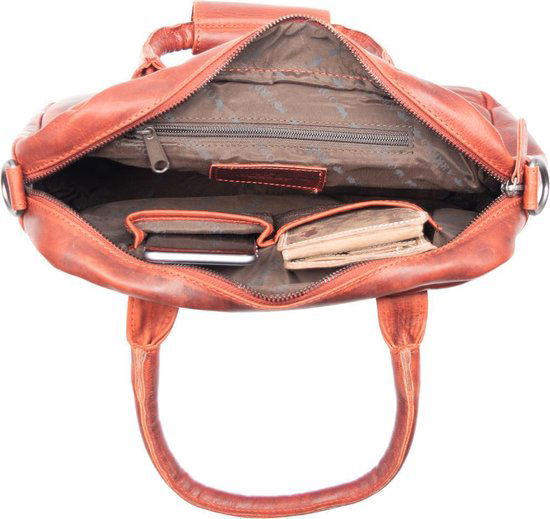 Tas dames rood leer lederen schoudertas handtas echt leer medium - Arrigo.nl