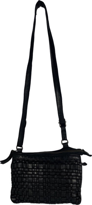 Tasje dames klein zwart leer festival crossbody tas dames tasje - Arrigo Leather Goods