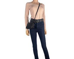 Tasje dames klein zwart leer festival crossbody tas dames tasje - Arrigo Leather Goods