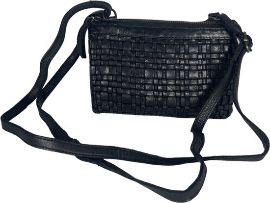 Tasje dames klein zwart leer festival crossbody tas dames tasje - Arrigo Leather Goods