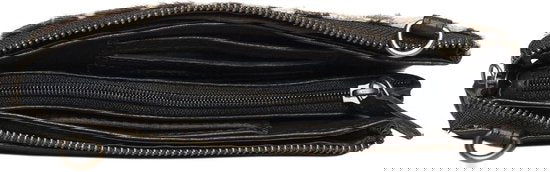 Tasjes dames klein schoudertasje festival tasje zebra print leer zwart - Arrigo Leather Goods