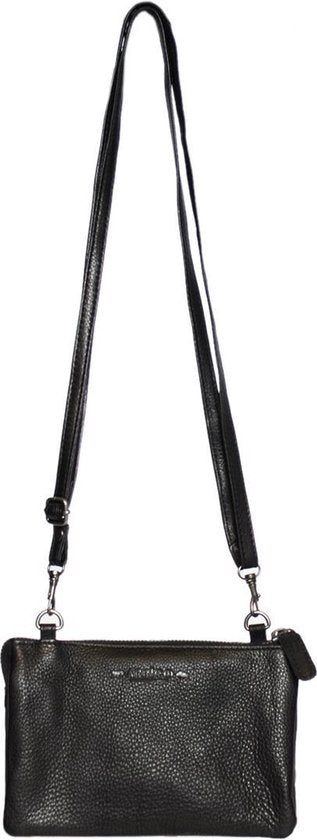 Tasjes dames klein schoudertasje festival tasje zebra print leer zwart - Arrigo Leather Goods