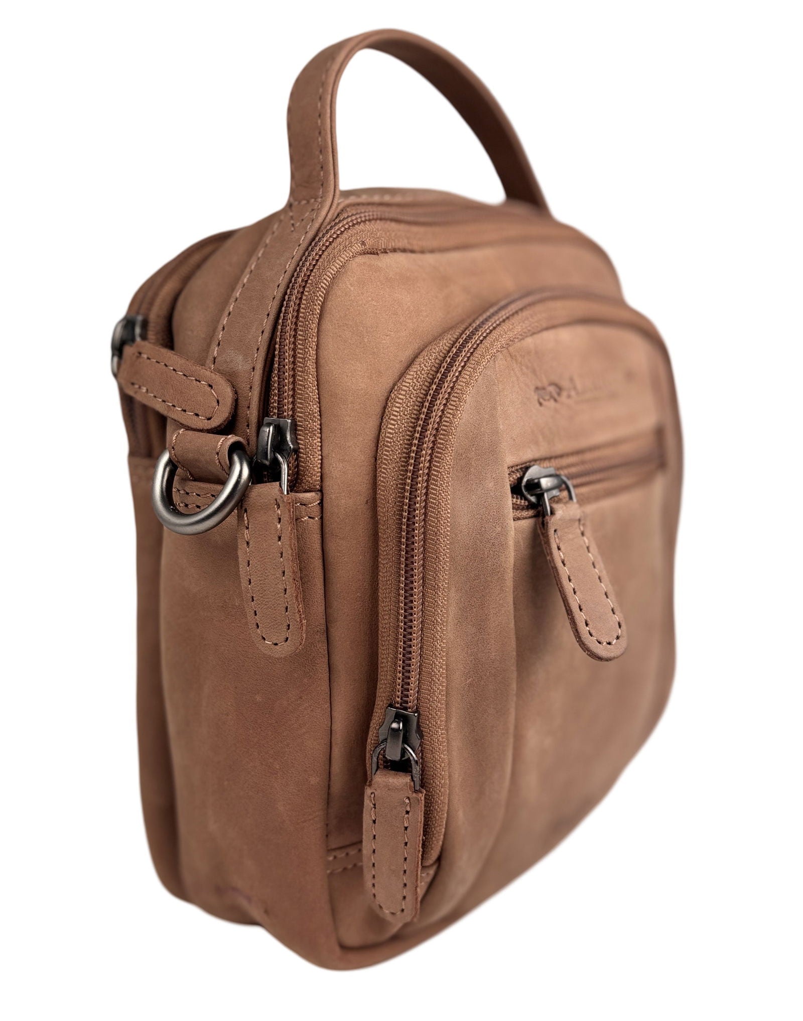 Taupe Leren Schoudertasje - Arrigo.nl