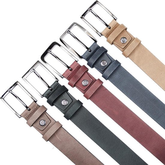 Timberland look bordeauxrode leren riem van 3 5 cm breed - Arrigo Leather Goods