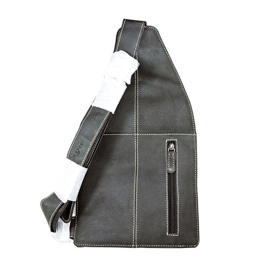 Trendy Zwarte Crossbody Tas van Buffelleer met Verstelbare Schouderriem - Arrigo.nl