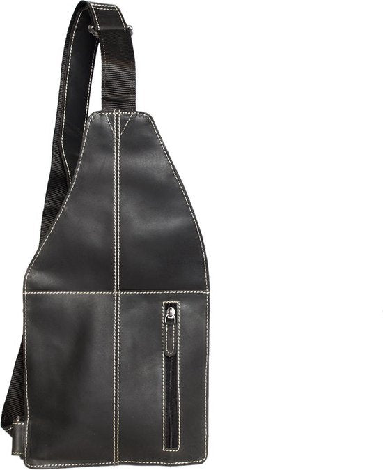 Trendy Zwarte Crossbody Tas van Buffelleer met Verstelbare Schouderriem - Arrigo.nl