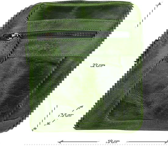 Unisex schoudertas crossbody tas soepel rundleer verstelbare schouderriem groen - Arrigo Leather Goods