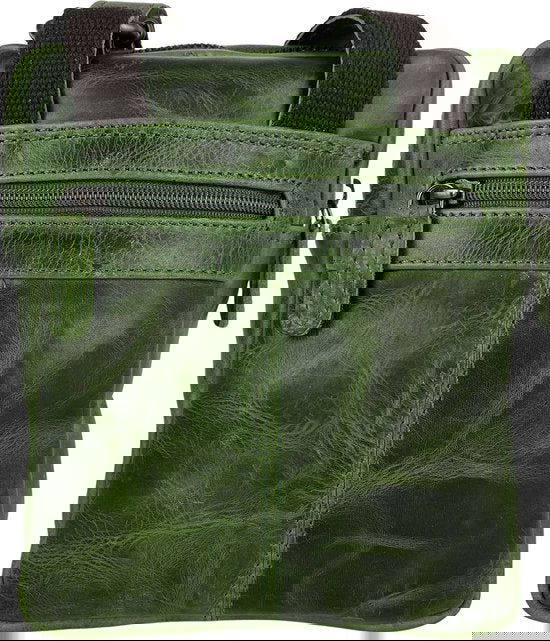 Unisex schoudertas crossbody tas soepel rundleer verstelbare schouderriem groen - Arrigo Leather Goods