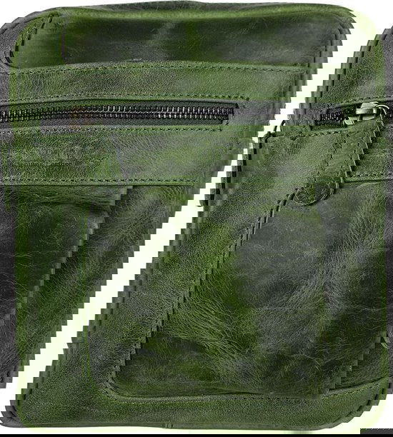 Unisex schoudertas crossbody tas soepel rundleer verstelbare schouderriem groen - Arrigo Leather Goods