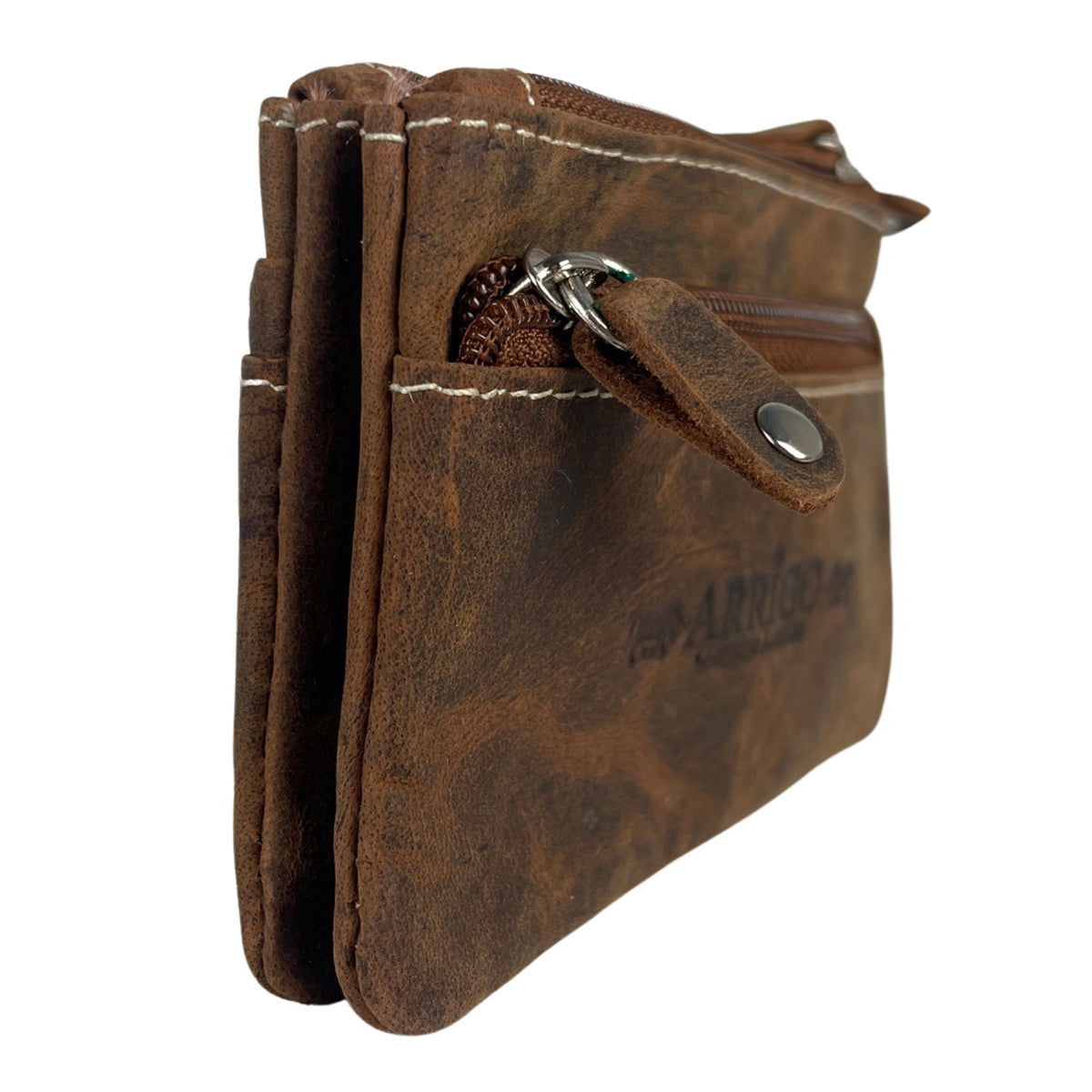 Vintage cognackleurige leren sleuteletui - Arrigo.nl