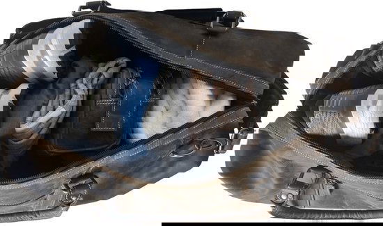 Weekendtas - Donkerbruin Buffelleer - Arrigo.nl