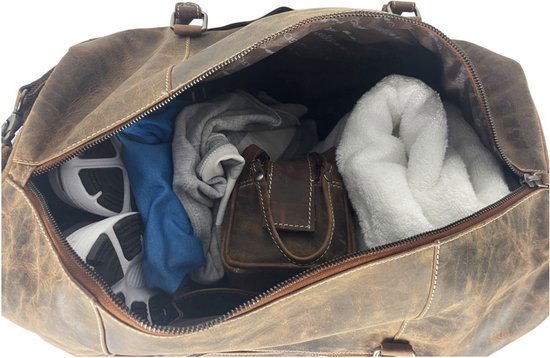 Weekendtas XL - Cognac Buffelleer - Arrigo.nl