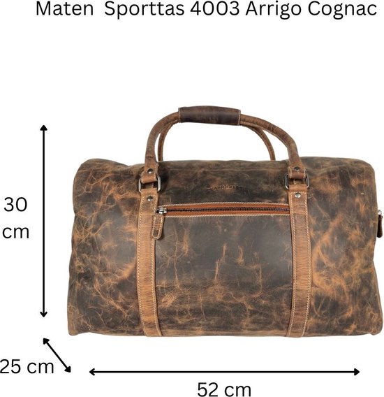 Weekendtas XL - Cognac Buffelleer - Arrigo.nl