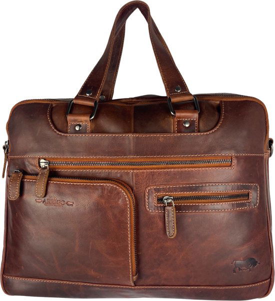 Werktas heren aktetas handtassen heren handtassen dames naturel leer crossbody - Arrigo.nl