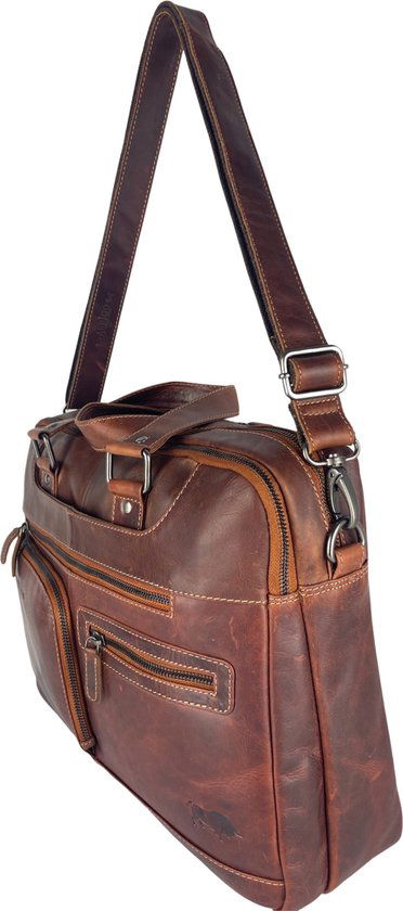 Werktas heren aktetas handtassen heren handtassen dames naturel leer crossbody - Arrigo.nl