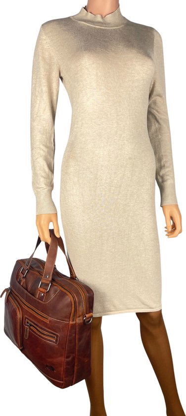 Werktas heren aktetas handtassen heren handtassen dames naturel leer crossbody - Arrigo.nl