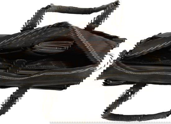 Werktas van zwart leer met een laptopvak 15 6 inches - Arrigo.nl