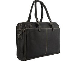 Werktas van zwart leer met een laptopvak 15 6 inches - Arrigo.nl