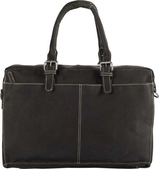 Werktas van zwart leer met een laptopvak 15 6 inches - Arrigo.nl