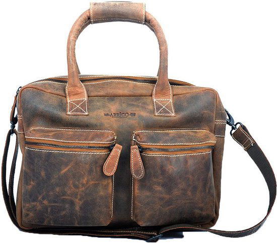 Westernbag van cognac naturel buffelleer deze ruime handtas heeft een - Arrigo.nl