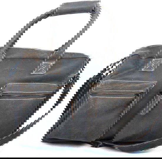 Westernbag van donkerbruin buffelleer deze ruime handtas heeft een verstelbare - Arrigo.nl