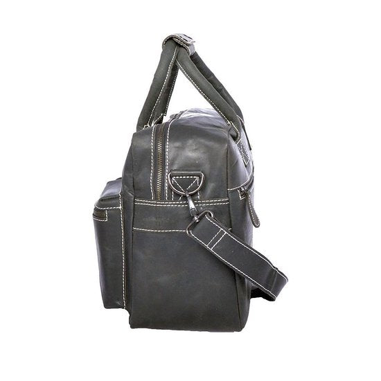 Westernbag van trendy zwart buffelleer deze ruime handtas heeft een - Arrigo.nl