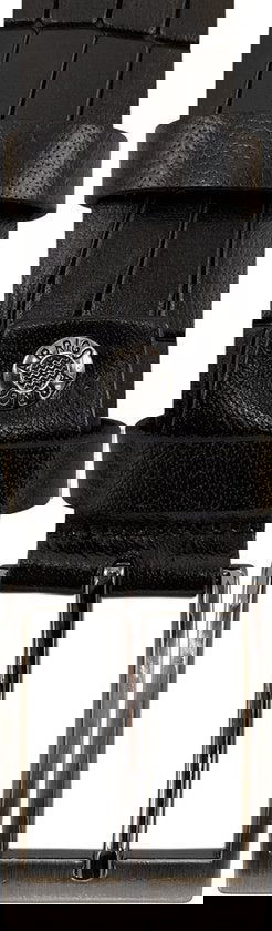 Zwart leren riem van 3 5 cm breed met kroko - Arrigo.nl