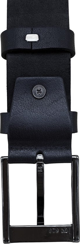 Zwarte Leren Riem met Kroko Print - 4 cm Breed - Arrigo.nl