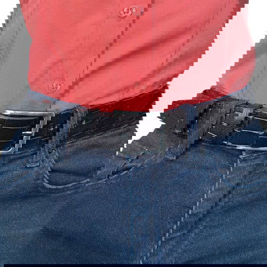 Zwarte Leren Riem met Kroko Print 3 cm voor Heren en Dames - Arrigo.nl