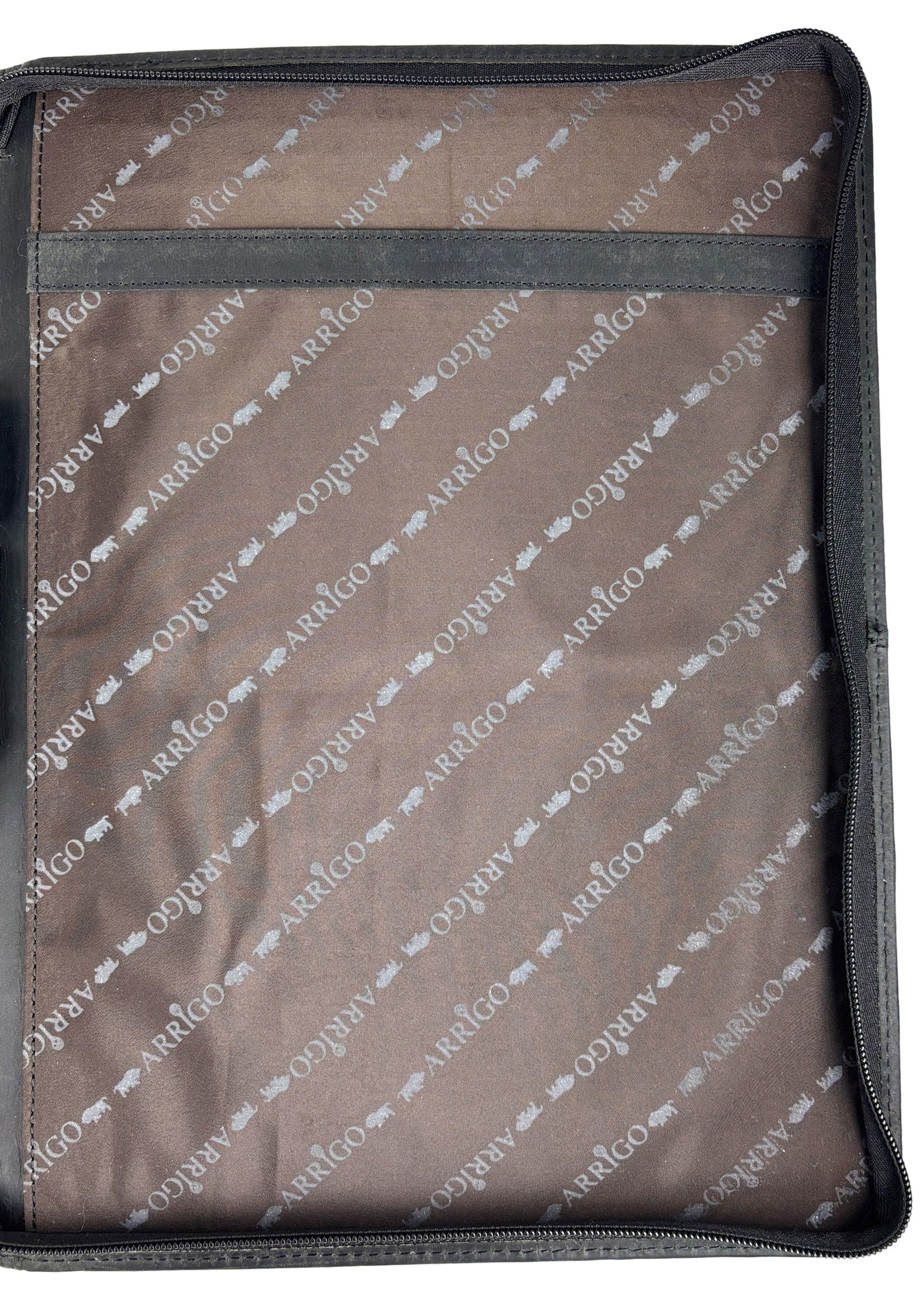 Zwarte Leren Schrijfmap - Arrigo.nl