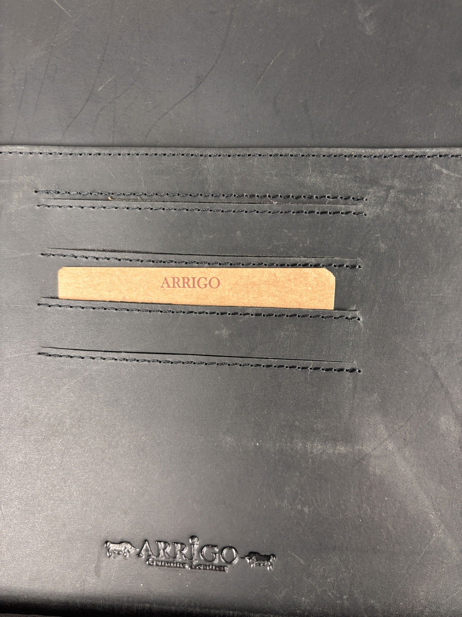 Zwarte Leren Schrijfmap - Arrigo.nl