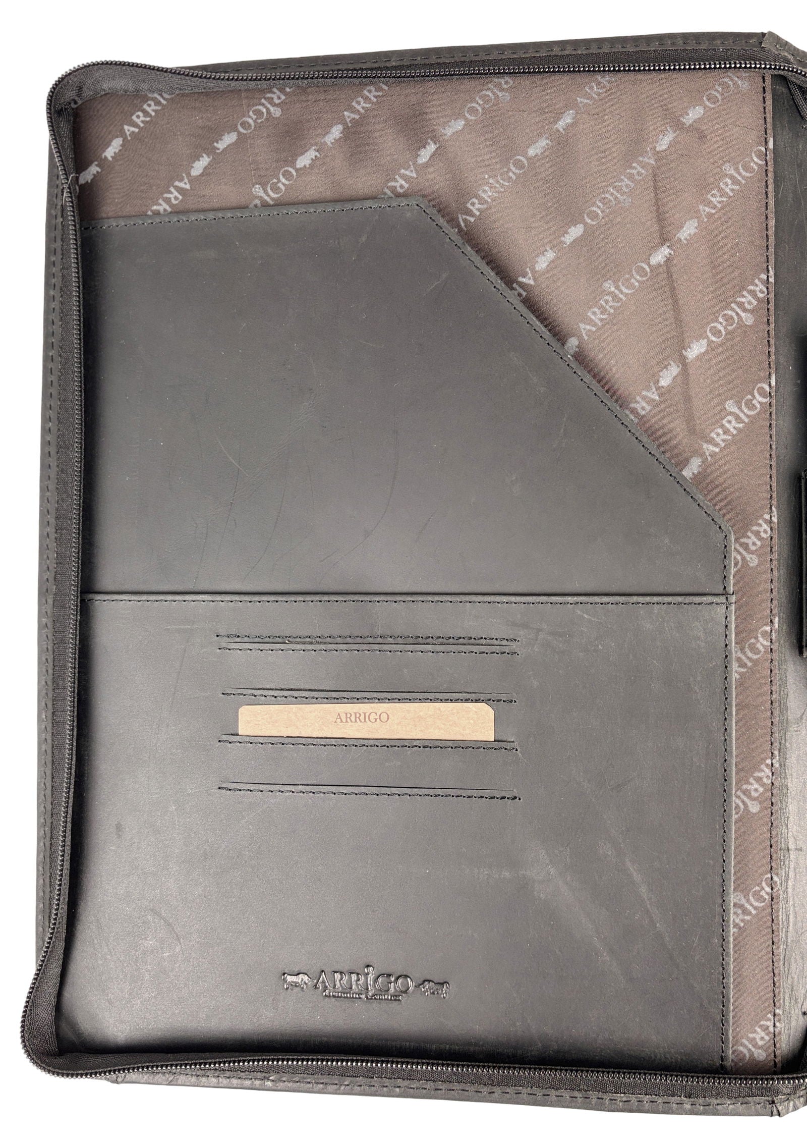 Zwarte Leren Schrijfmap - Arrigo.nl