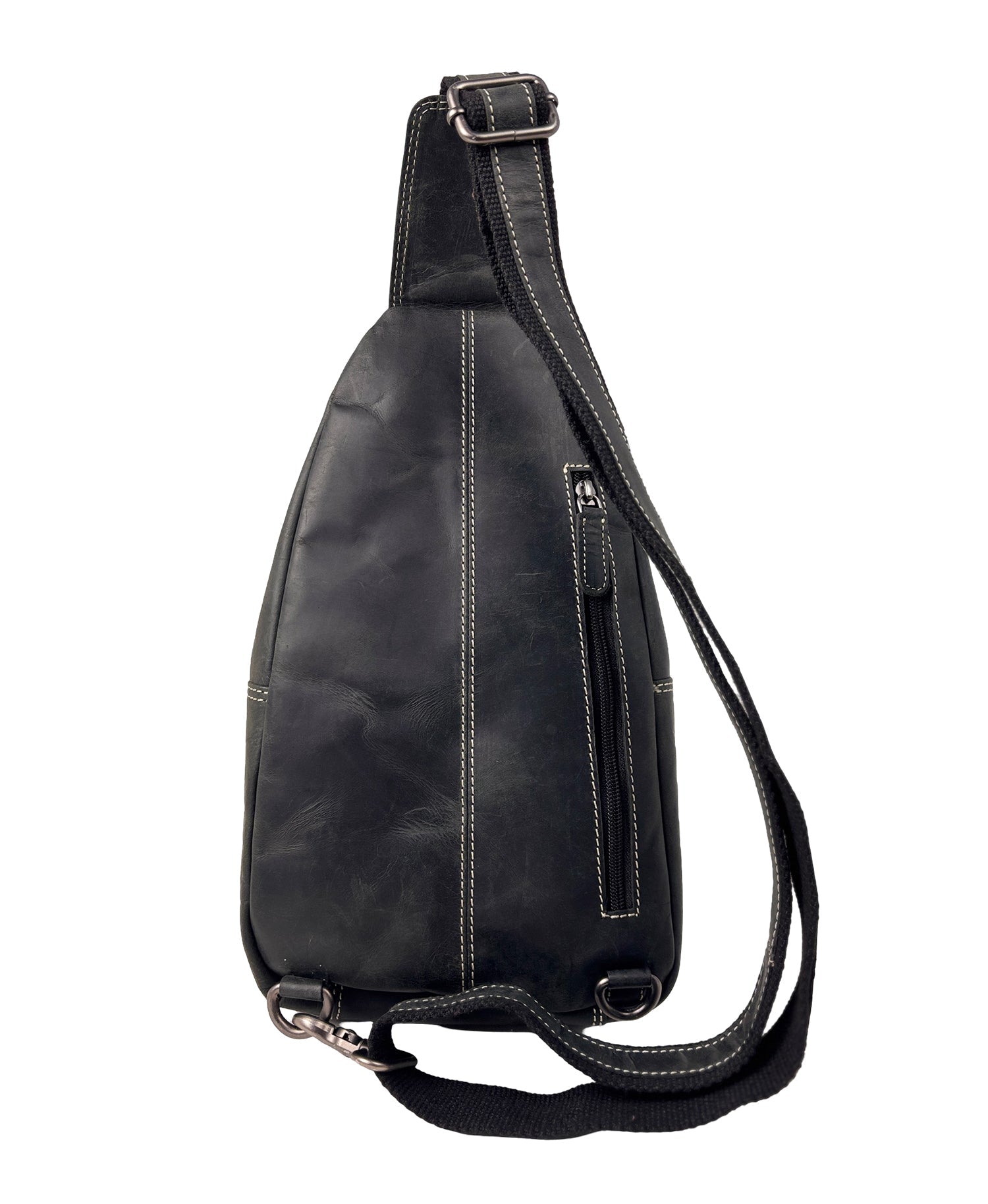 Zwarte Leren Slingbag Buffelleer - Arrigo.nl