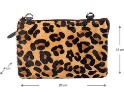 Zwarte crossbody tas met jaguar print mini bag mini tas - Arrigo Leather Goods