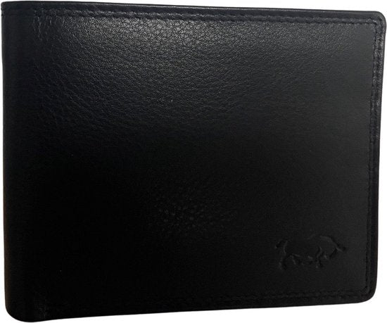 Zwarte heren portemonnee jongens portemonnee echt leder anti skim billfold - Arrigo Leather Goods
