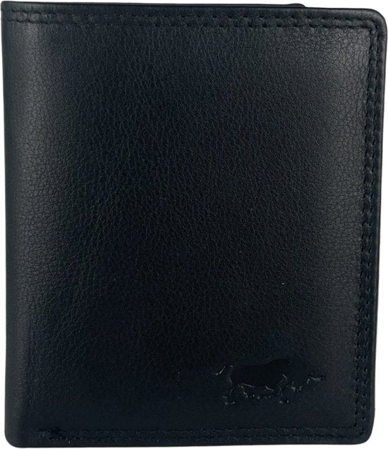 Zwarte heren portemonnee klein jongens portemonnee lederen portefeuille heren anti - Arrigo Leather Goods