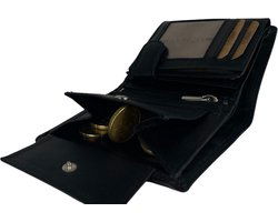 Zwarte heren portemonnee klein jongens portemonnee lederen portefeuille heren anti - Arrigo Leather Goods