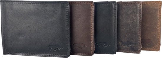 Zwarte portemonnee echt leer heren rfid anti skim - Arrigo Leather Goods