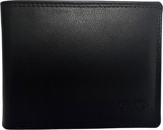Zwarte portemonnee echt leer heren rfid anti skim - Arrigo Leather Goods