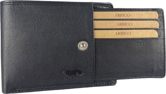 Zwarte portemonnee heren rfid anti skim - Arrigo Leather Goods