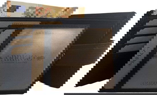 Zwarte portemonnee heren rfid anti skim - Arrigo Leather Goods