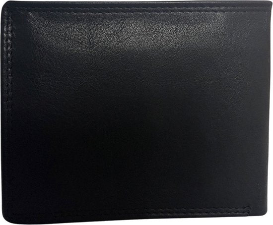 Zwarte portemonnee mannen echt leer rfid anti skim billfold - Arrigo.nl